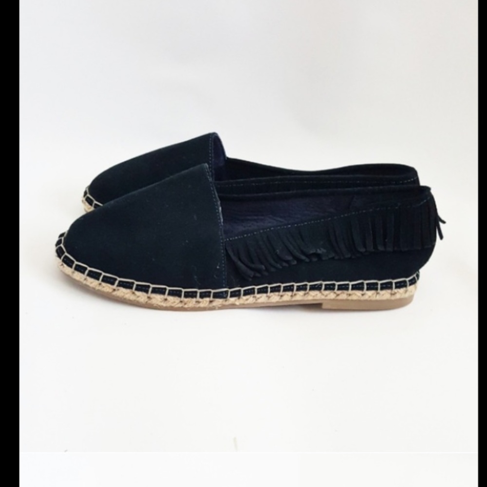 Scotch & Soda Black Suede Fringe Espadrille